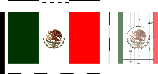 [Construction sheet of the National flag of Mexico 
by Juan Manuel Gabino Villascán]